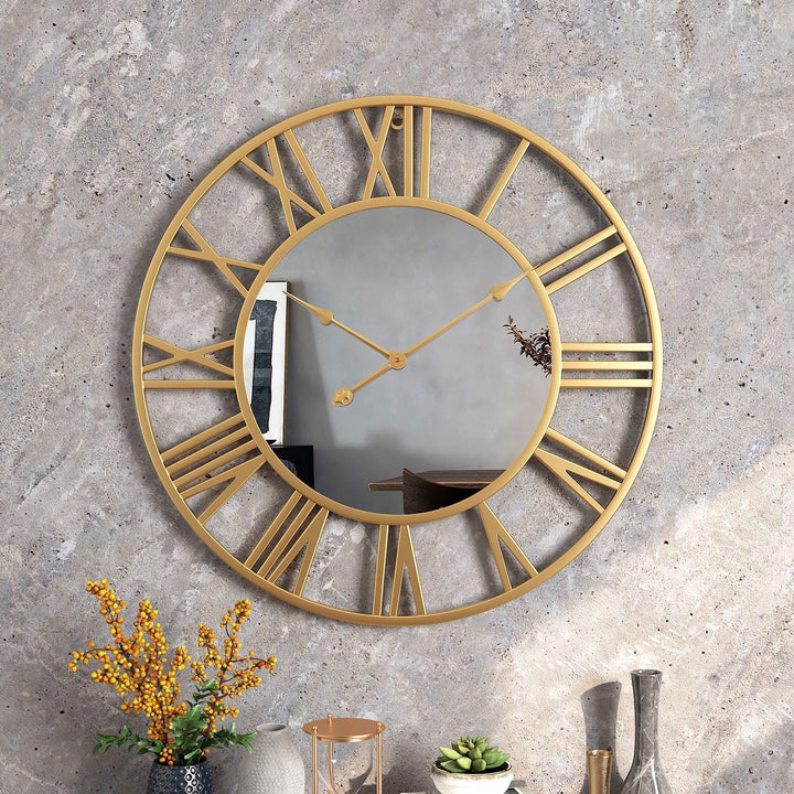 Metal Vintage Stor Veggur med Speil 39cm