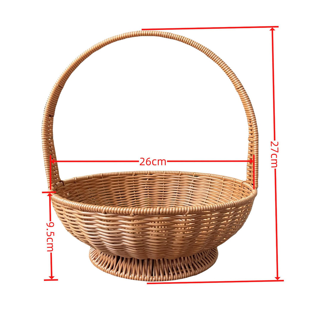 Dame håndlaget rattan kurv med håndtak Skanto