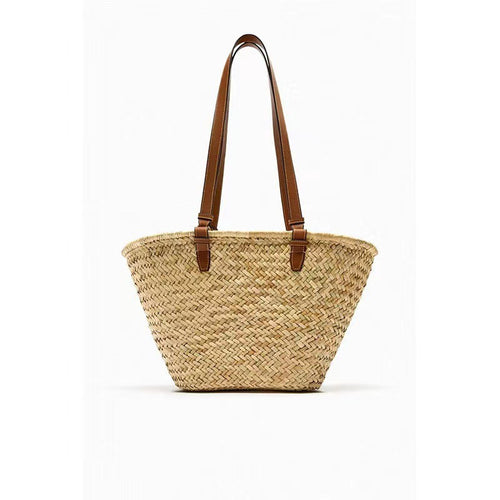 Elegant braided tote bag with leather handle Skanto