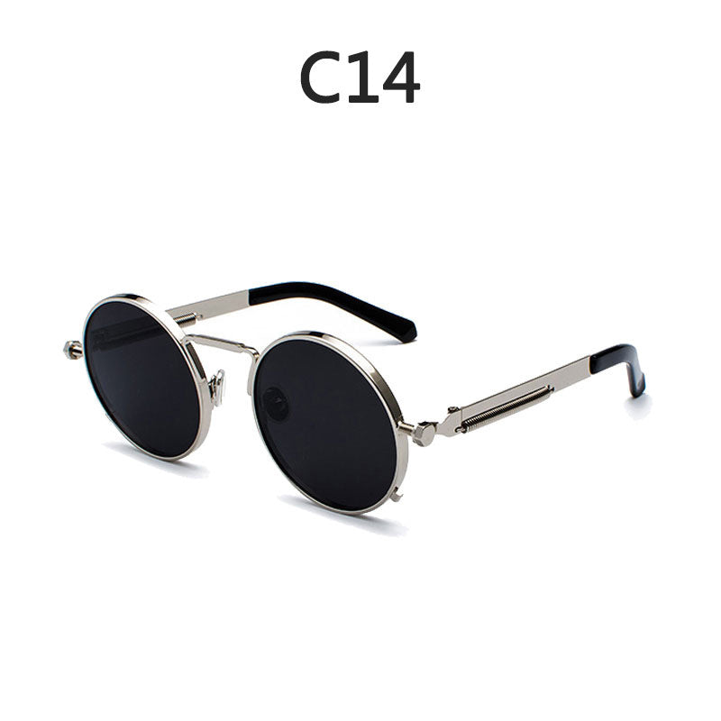 Dame Runde Metall-solbrille med speilte linser Skanto