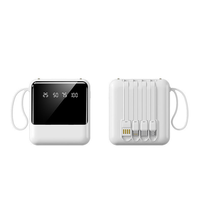 Bærbar Powerbank med LED-statusindikator og integrert kabelsystem Skanto