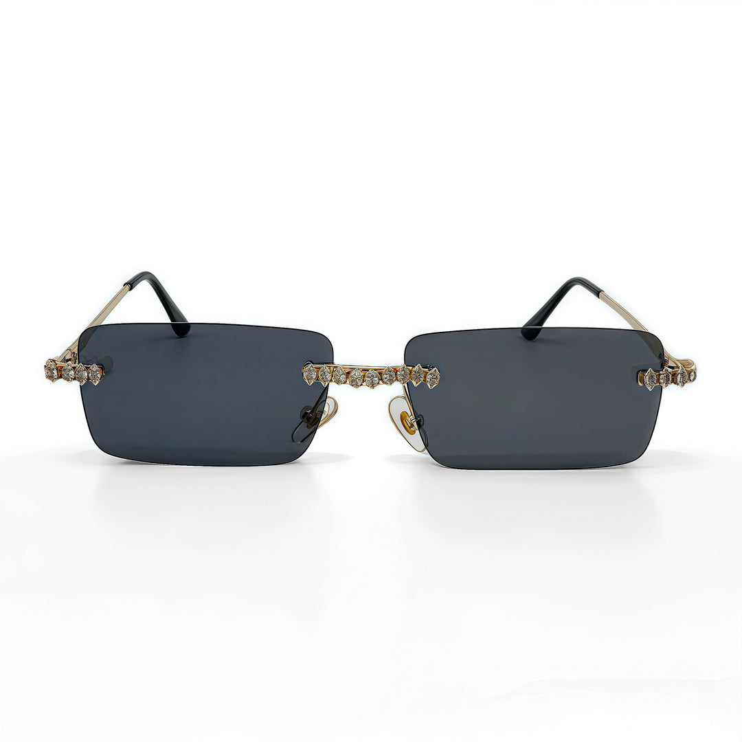Dame Fashionable solbriller i ekstravagant design med glitrende ramme Skanto