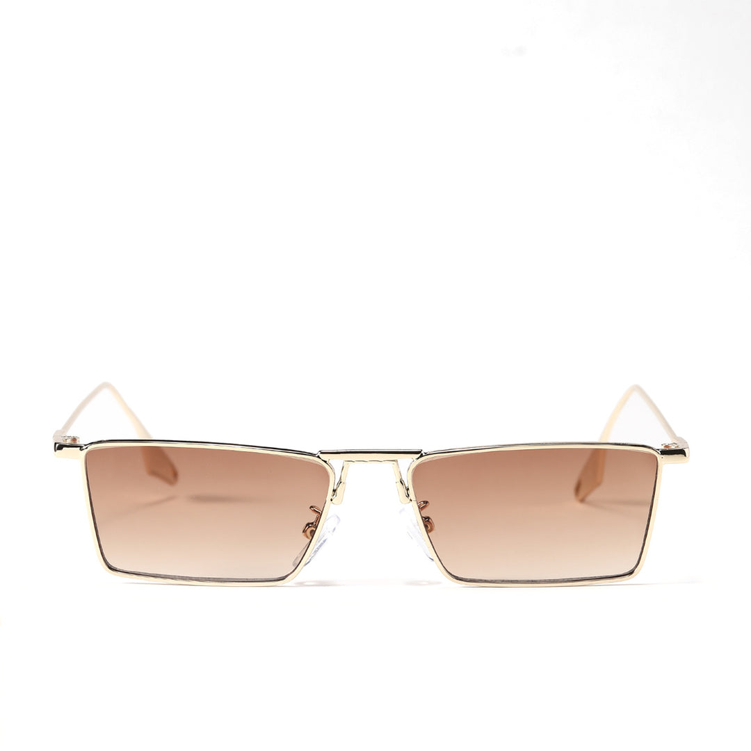 Dame elegant geometrisk solbrille med stilig metallramme Skanto