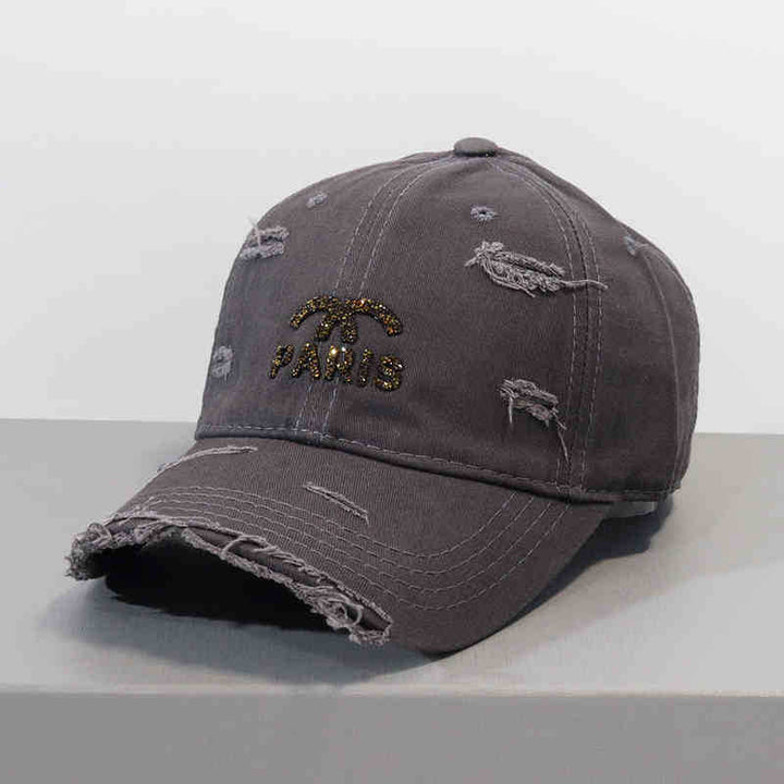 Kvinne Distressed Graphic Justerbar Baseball Cap Skanto