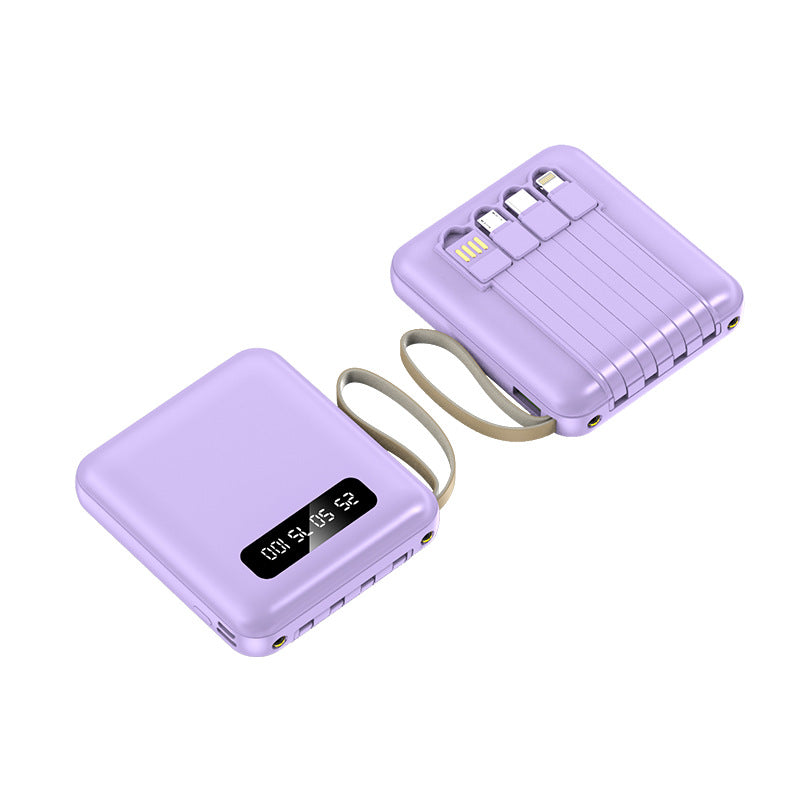 Slim Powerbank med integrerte kabler Skanto