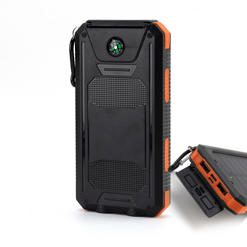 Solcelledet powerbank med integrerte LED-lamper og kompass Skanto