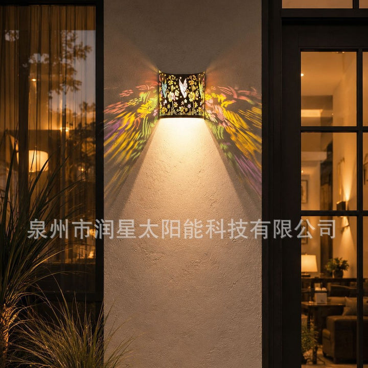 Dekorativ solcelle hage stake lampe med solblomst projeksjon Skanto