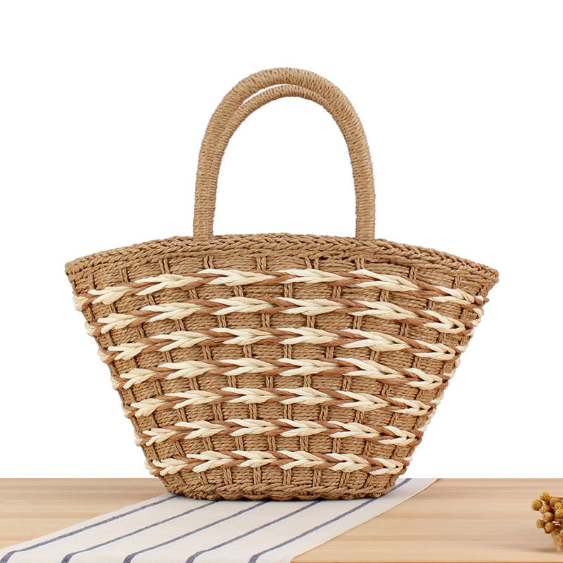 Basket bag with decorative woven design Skanto