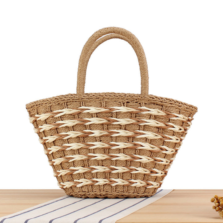Basket bag with decorative woven design Skanto