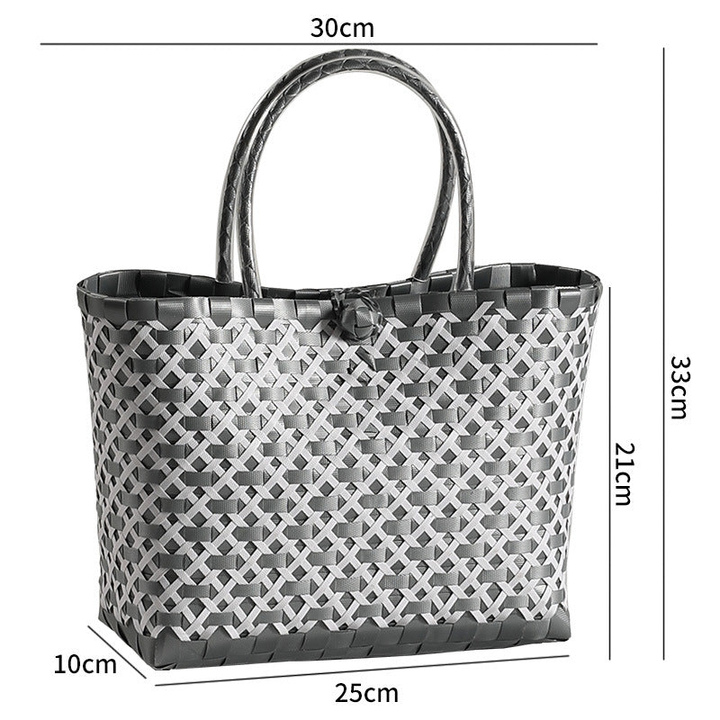 Stilig Vevd Strand Tote Skanto