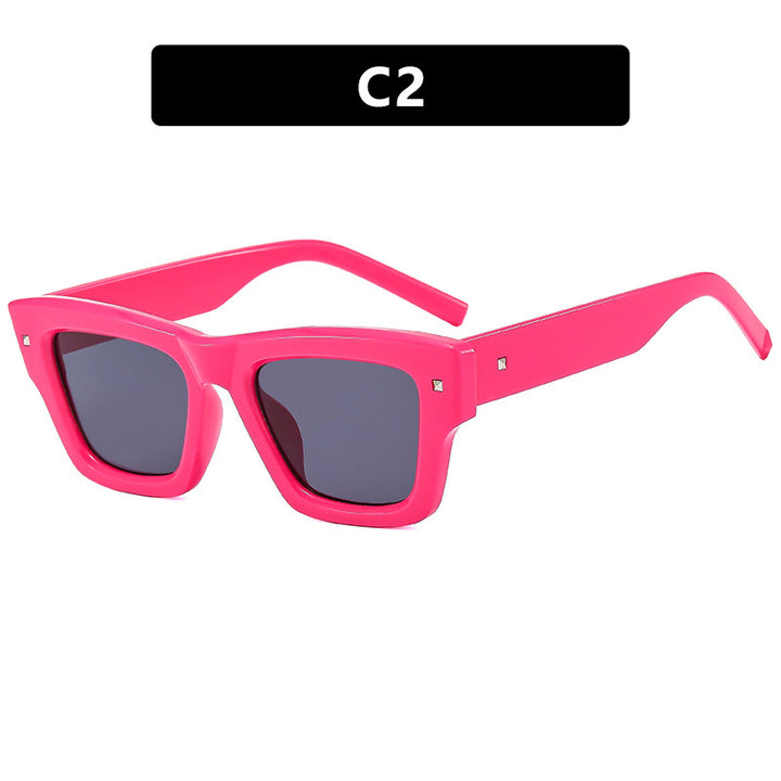 Women's fashionable rectangular glasses with faceted design Skanto