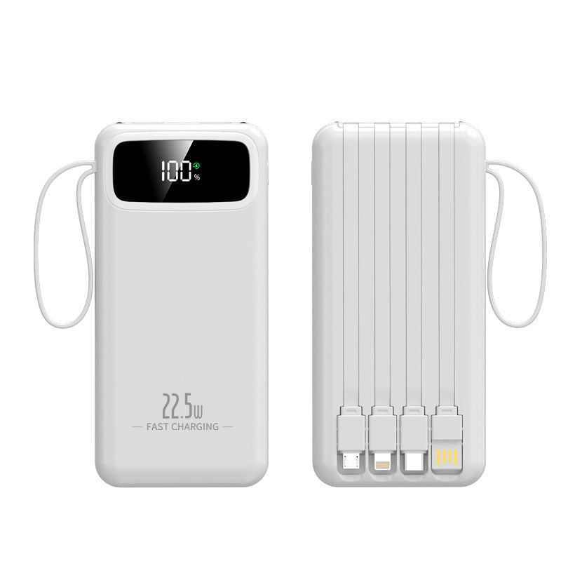 Bærbar Powerbank med hurtiglading og integrerte kabler Skanto