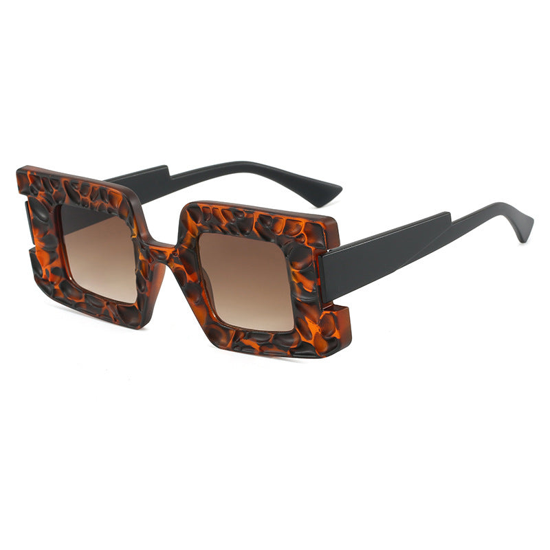 Dame oversized solbrille med strukturert ramme Skanto