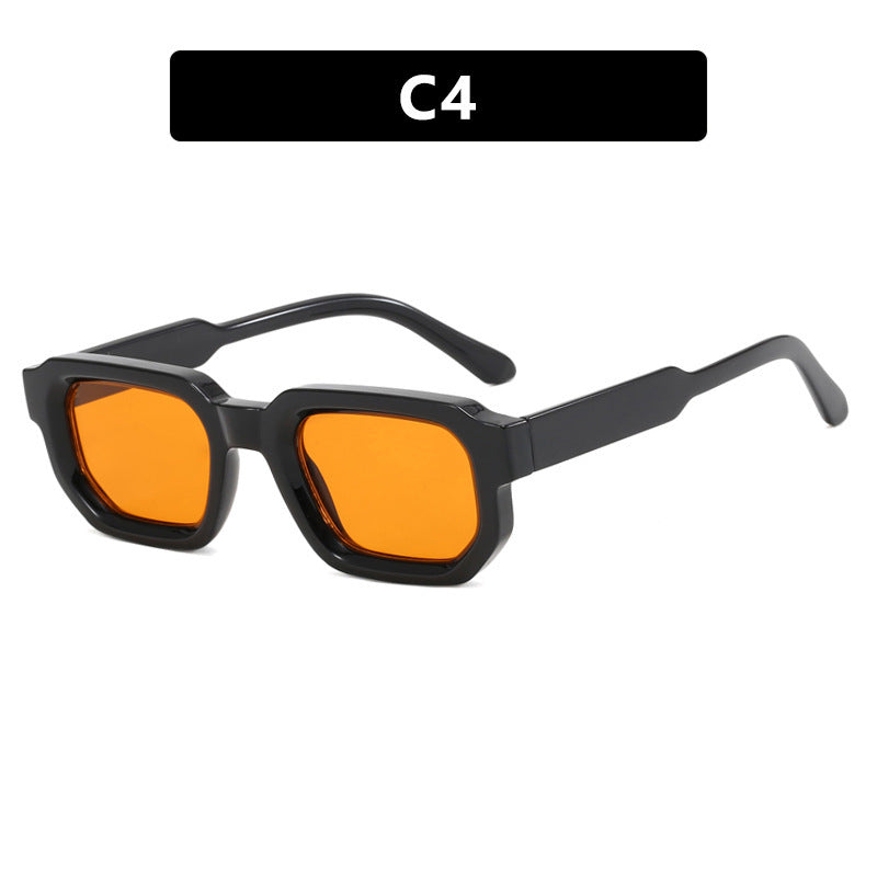 Dame geometrisk solbrille med moderne høyglansramme Skanto