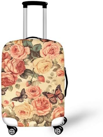 Unisex nan elastisk koffertrekk med hest- og solblomstmotiv, dehbar stretchbeskyttelse for hardplast- trolley med glidelås Skanto