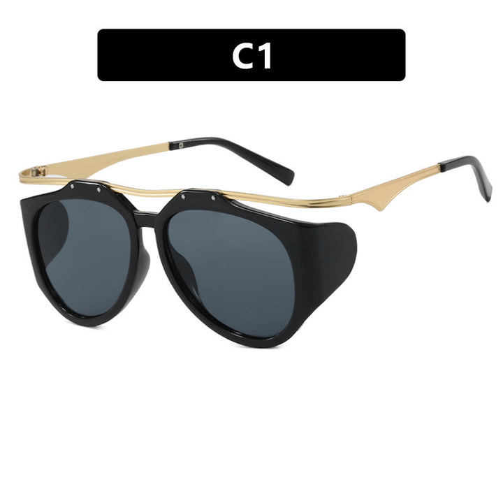 Dame Cat-Eye solbriller med unikt design og beskyttende glass Skanto