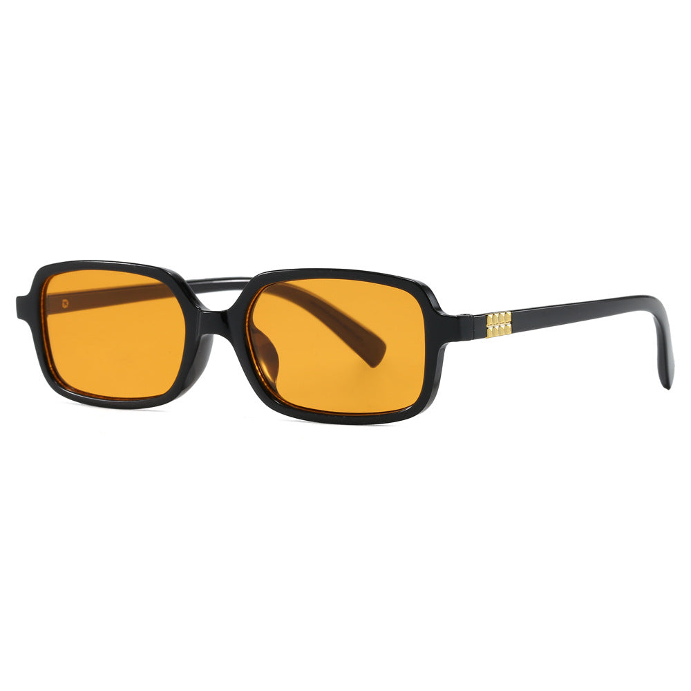 Women's fashionable square glasses with elegant plastic frame and golden accents Skanto