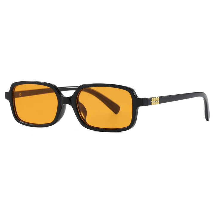 Women's fashionable square glasses with elegant plastic frame and golden accents Skanto