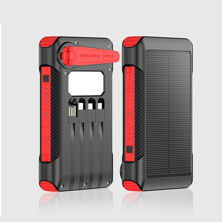Solcelledet powerbank med flere ladeporter og LED-skjerm Skanto