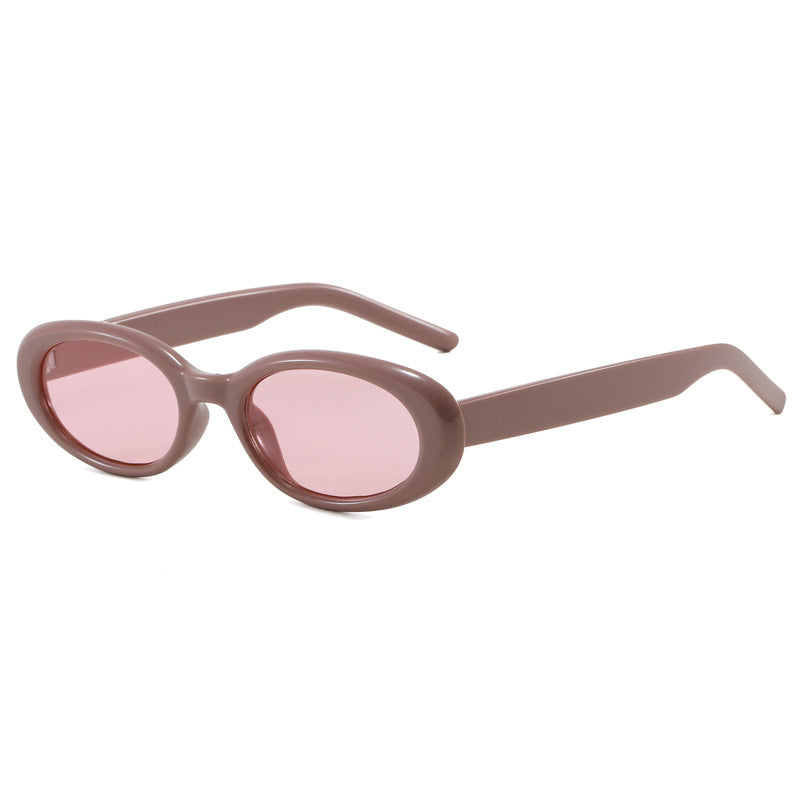 Women's oval sunglasses with transparent effect and UV protection Skanto