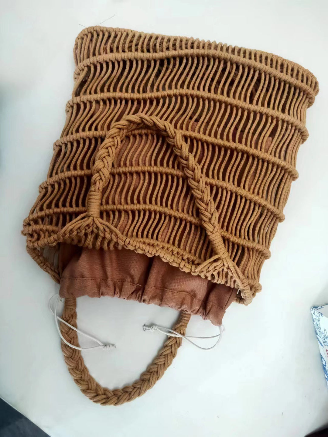 Handmade basket bag with braided design Skanto