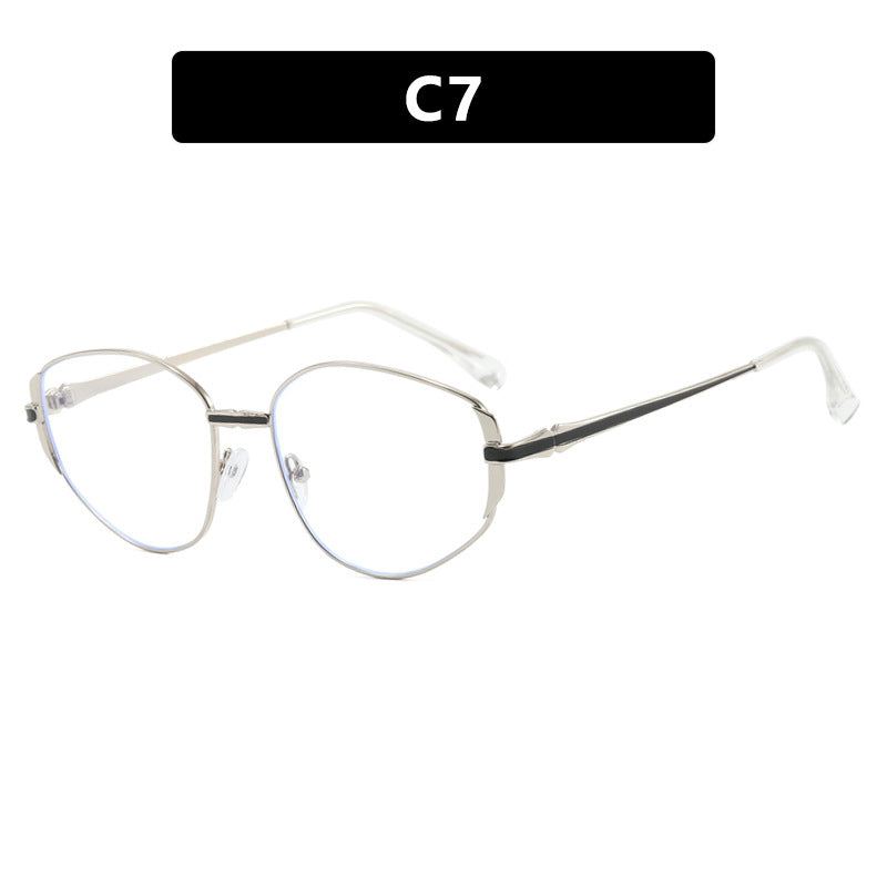 Dame moderne geometrisk solbrille med stilfull metallramme Skanto