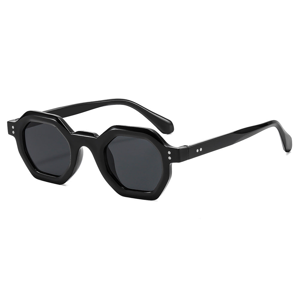 Dame oktagonal solbrille med moteriktig mønster og UV-beskyttelse Skanto