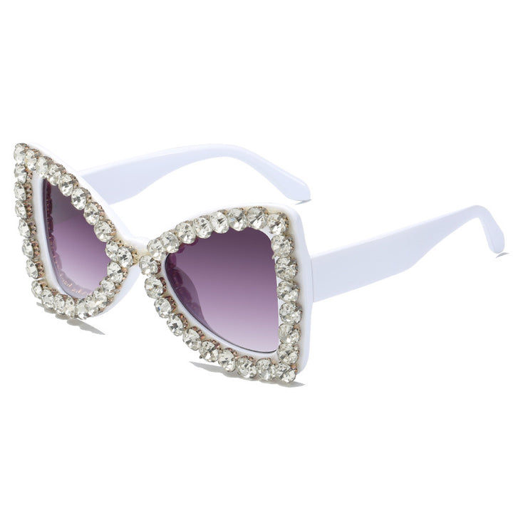 Dame Glamourøs Solbrille med Krystalldekorasjon Skanto