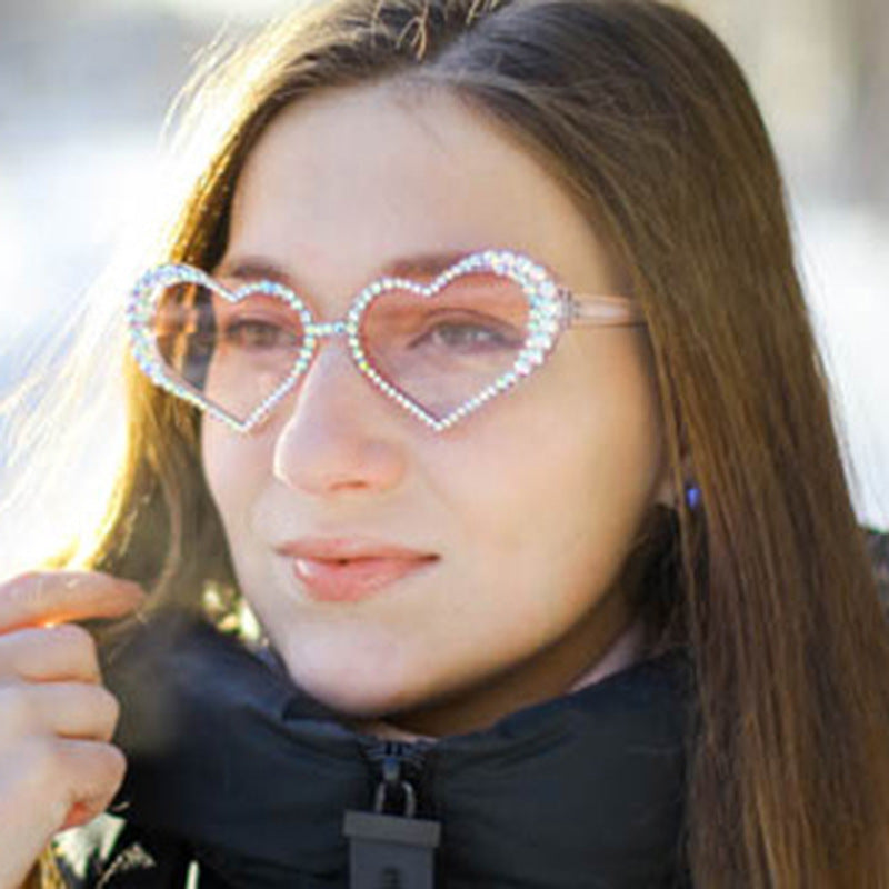 Women's heart-shaped sunglasses with rhinestone-embellished frame Skanto
