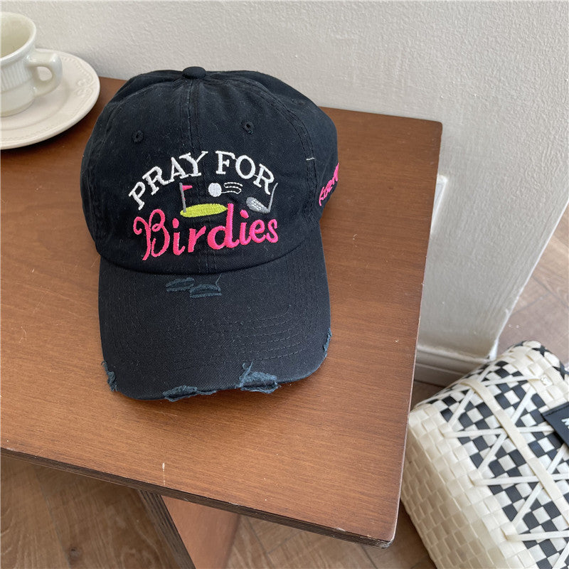 Kvinne Casual Slitt Brodert Baseball Caps Skanto