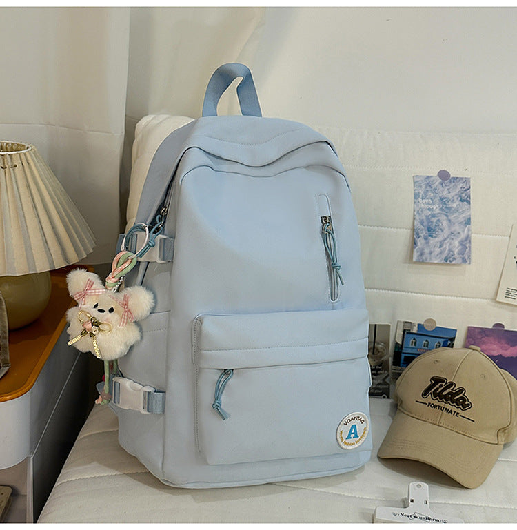Minimalist Multi-Pocket Skole Ryggsekk