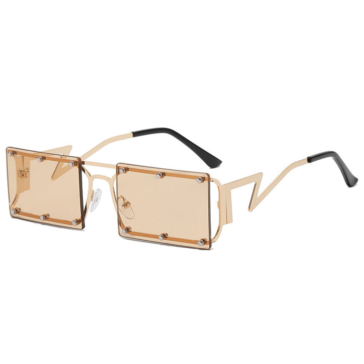 Dame ekstravagante oversized solbriller med geometrisk ramme Skanto