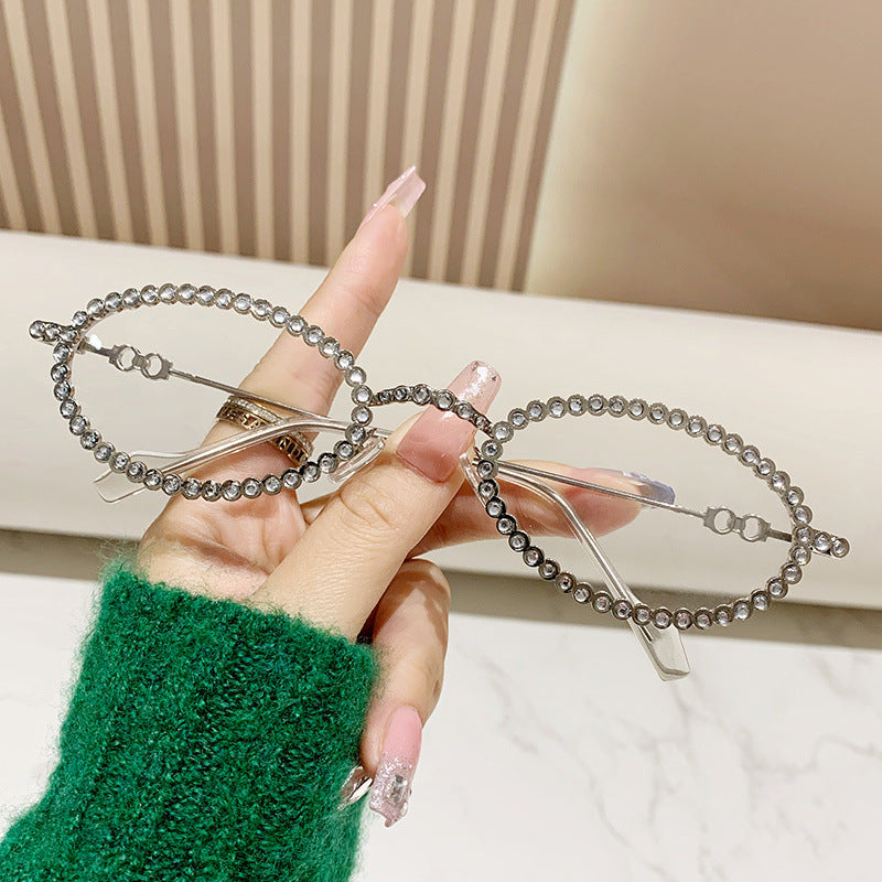 Damen Designer Brille ramme med ekstravagant perleinnramming Skanto