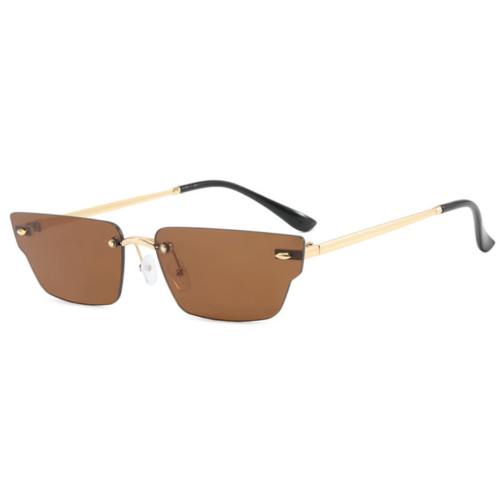 Women's geometric sunglasses with filigree frame and transparent lenses Skanto