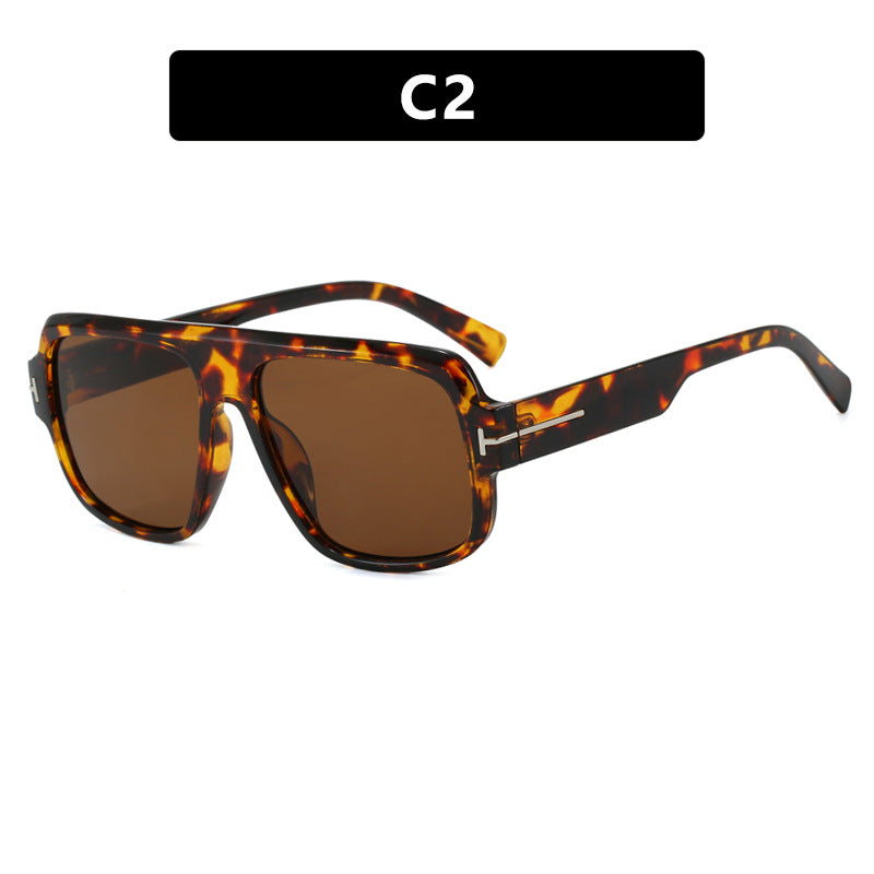 Women's fashionable square sunglasses with trendy tortoise pattern Skanto
