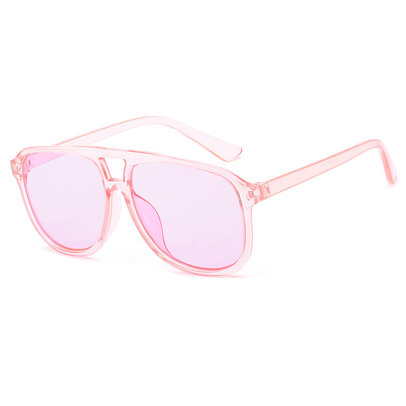 Women's fashionable sunglasses with transparent frame and blue lenses Skanto
