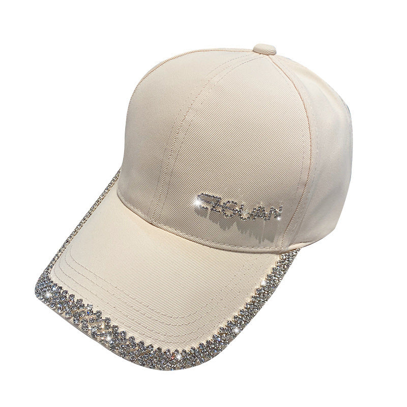 Kvinnenes glitrende rhinestone-trimmet baseballcap Skanto