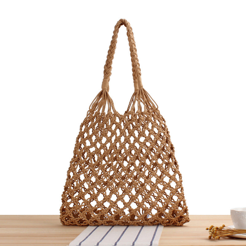 Net bag made of handmade natural material with unique pattern Skanto