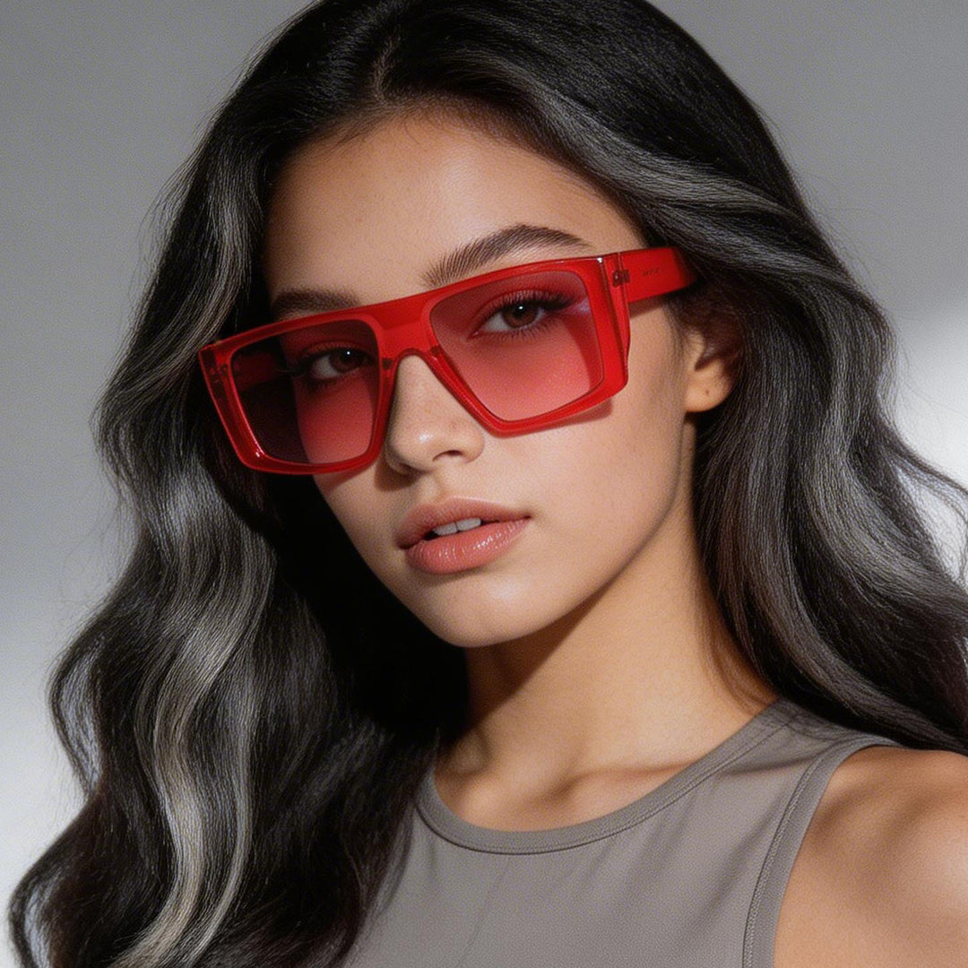 Dame oversized geometrisk solbrille Skanto