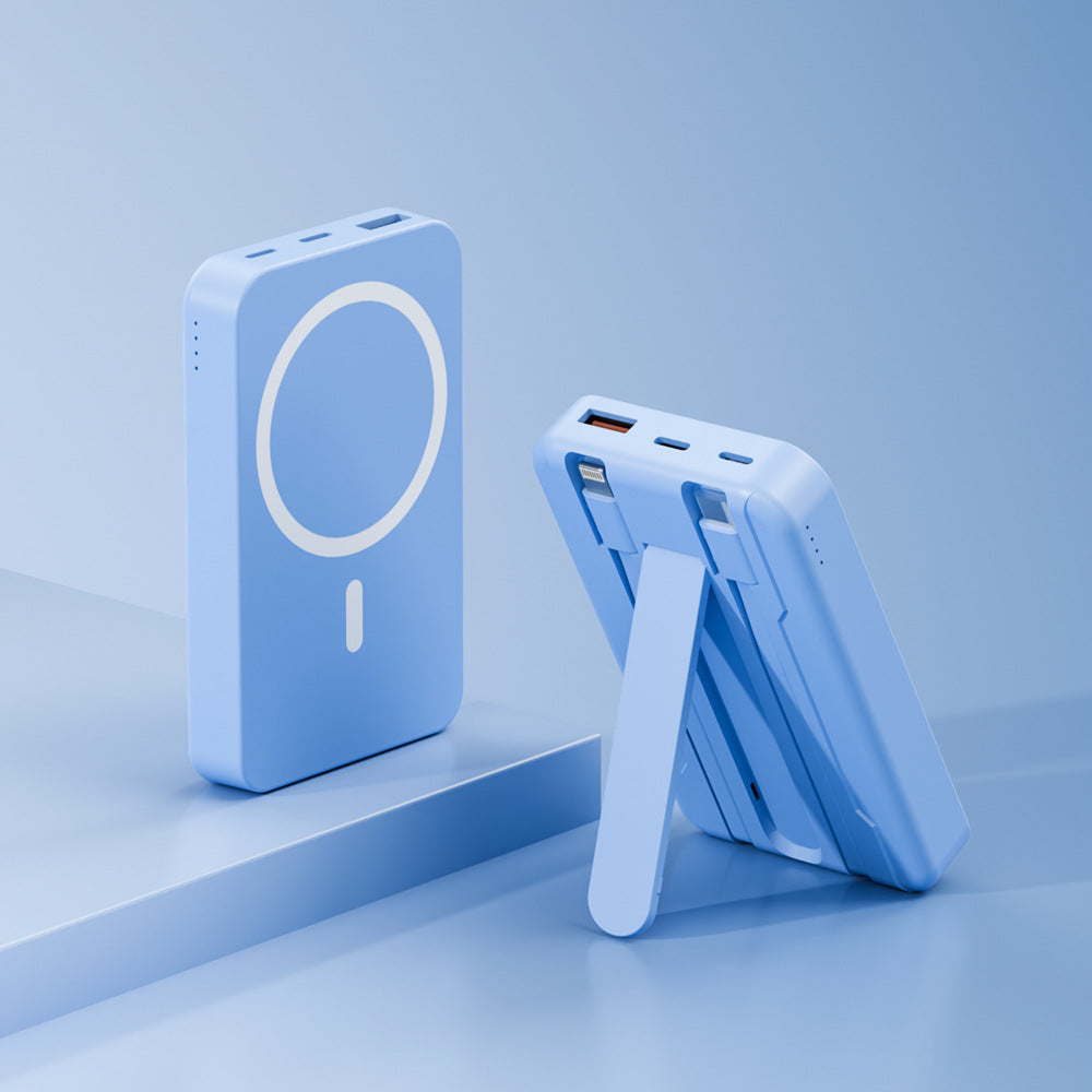 Powerbank med integrert stativ og hurtigladingsfunksjon Skanto