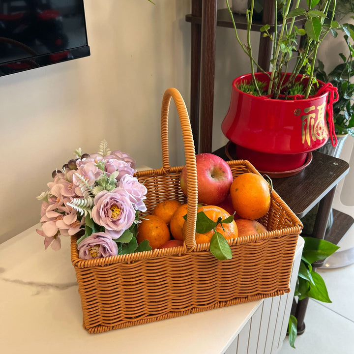 Dame Håndvevd Kurv med elegant Håndtak Skanto
