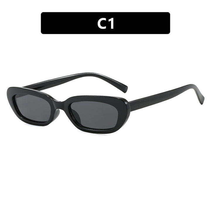 Women's fashionable cat-eye sunglasses with transparent plastic frame and UV protection Skanto