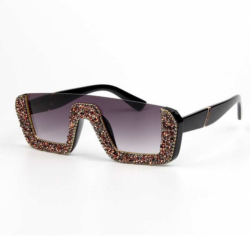 Dame elegant glitter-solbriller med markant ramme Skanto