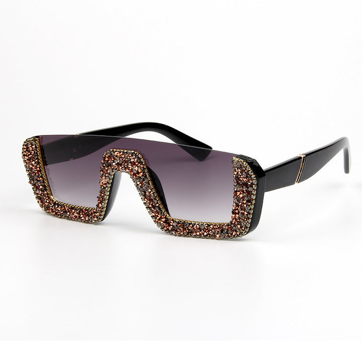 Dame elegant glitter-solbriller med markant ramme Skanto