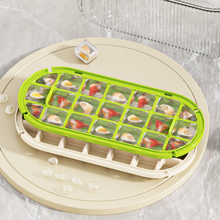 Women's Stackable Ice Cube Tray with Spoon and Airtight Lid Skanto