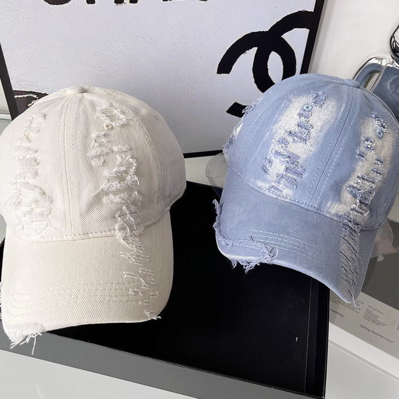 Unisex Slittet Denim Kappe Skanto