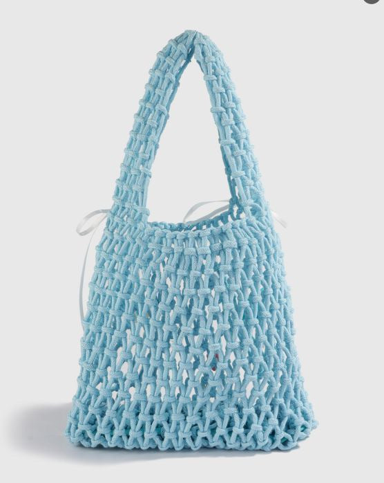 Håndknutet totebag i naturlig bomull Skanto