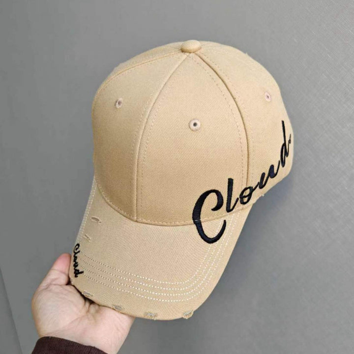 Kvinne Slitt Bomull Baseball Caps med Skript Design Skanto