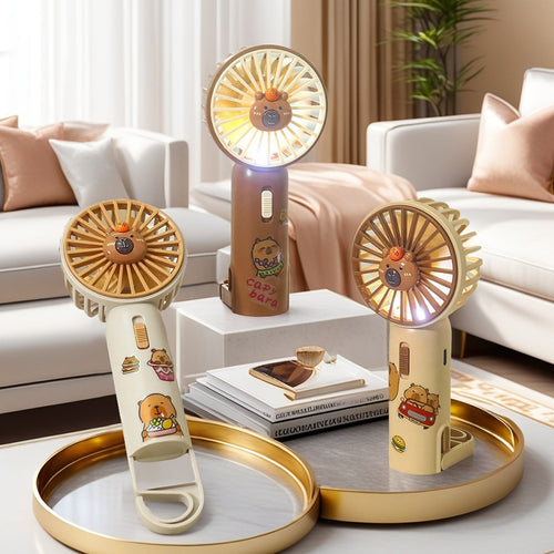 Dame Bærmotiv Håndholdt Vifte med LED-belysning Skanto