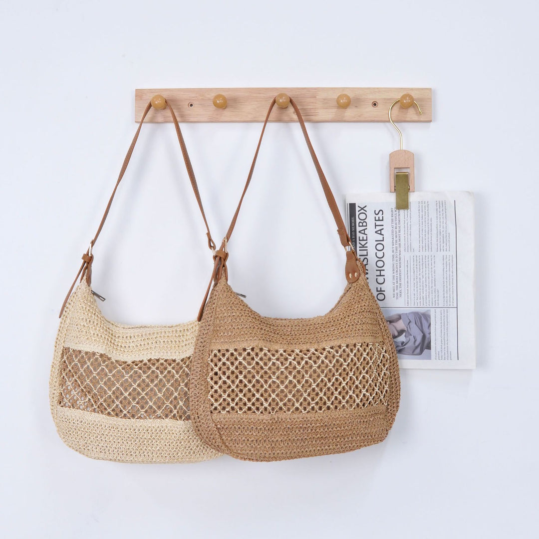 Elegant nett crossbody bag with leather accents Skanto